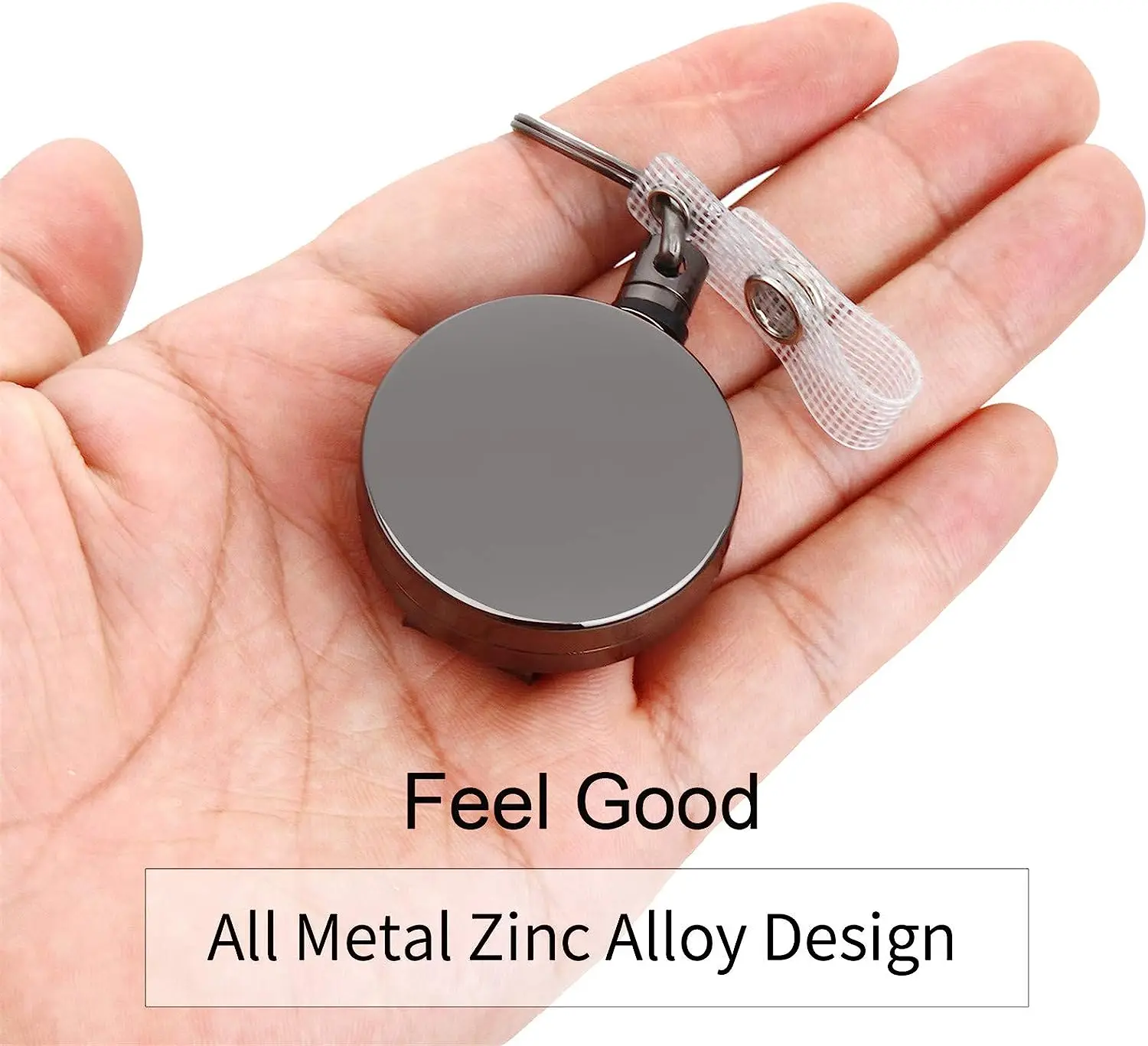 Bestom Retractable Metal Badge  Reel Heavy Duty ID Badge Holder with Retractable ID Badge Reel