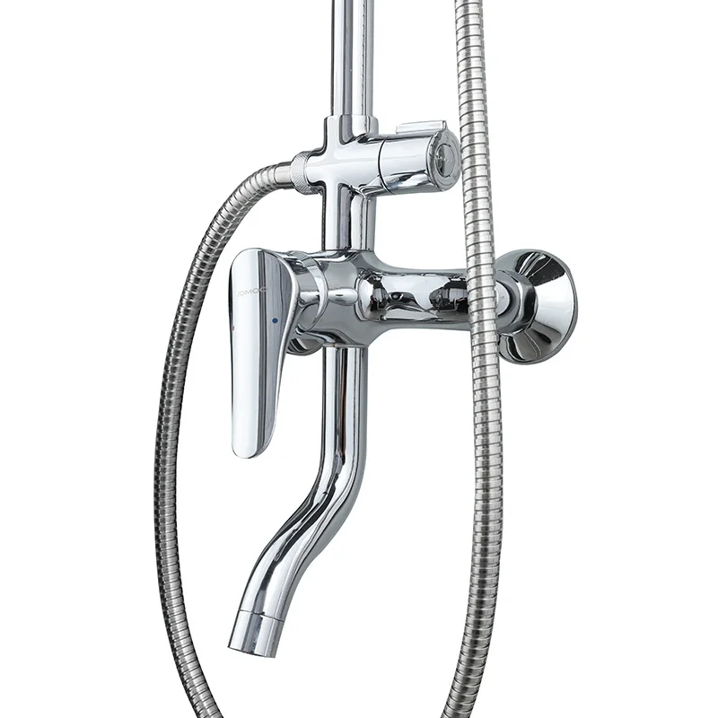 JOMOO Three function Chrome High Pressure Handheld Shower Head Combo Rainfall Shower Set Modern Round Bathroom Shower System Set