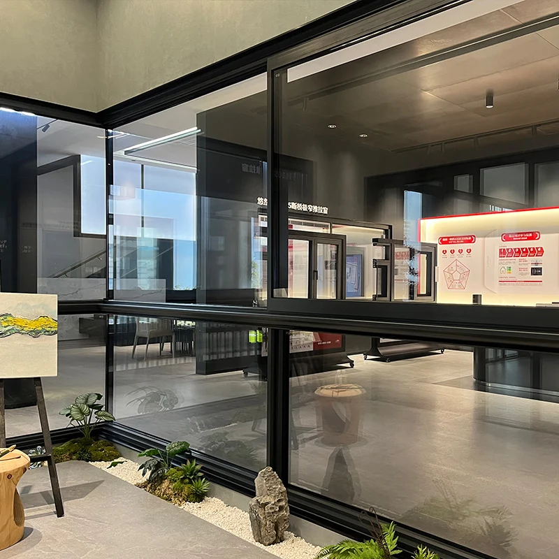 Big Size Germany Style Double Glass Smooth Balcony Easy Operation Aluminum Sliding Windows with Stainless Steel Screens