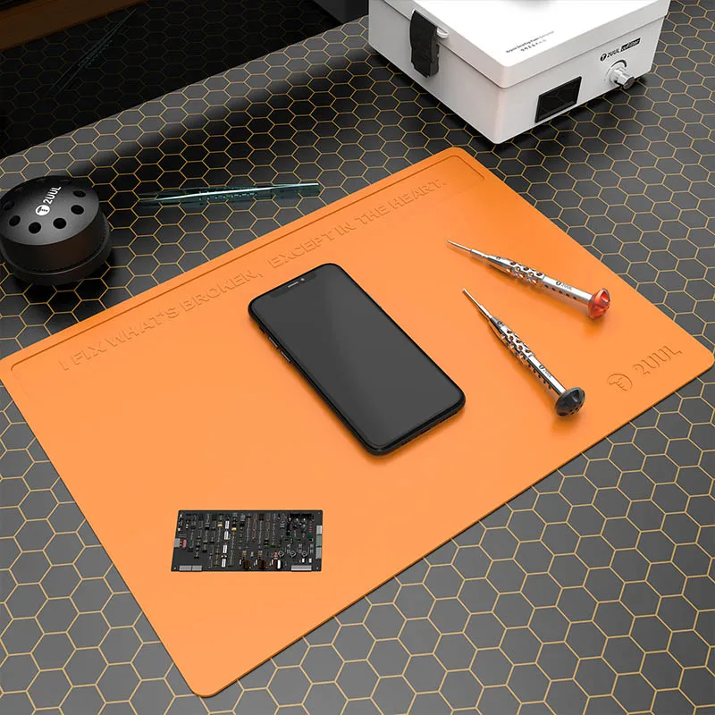 2UUL Heat Resistant Silicone Pad 400mm*280mm Anti-static Desk Platform for BGA Welding Rework Desk Organization Mat
