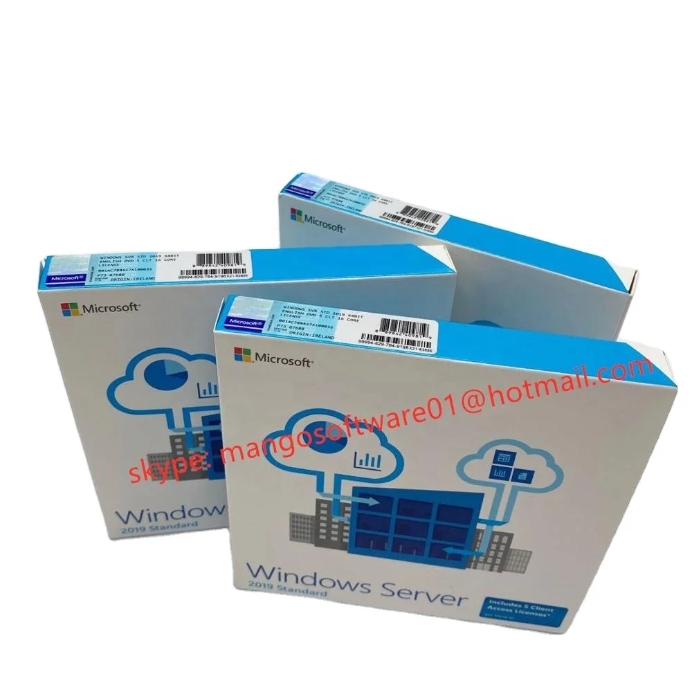 
Microsoft SQL sever 2019 software Windows sever 2019 Standard key code license DVD retail 