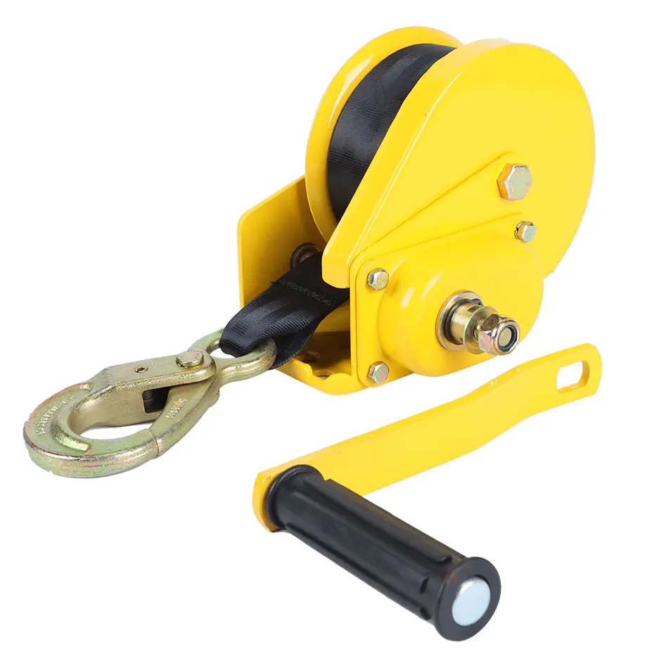 SHAWSON 1200lbs portable winch manual hand winch wire rope capstan boat winch