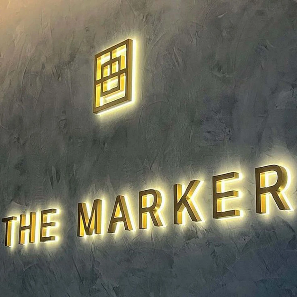 Customized Brushed Chromed Stainless Steel Acrylic Led Backlit Channel Letters