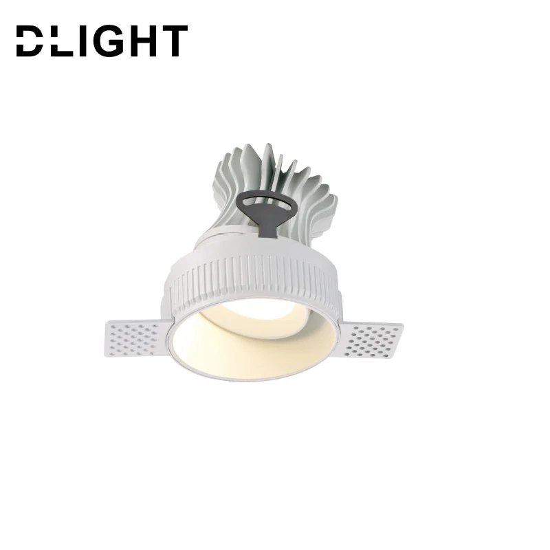 Round trimless downlight 10W COB LED frameless downlight,Tiltable and adjustable trimless led spot recessed for hotel