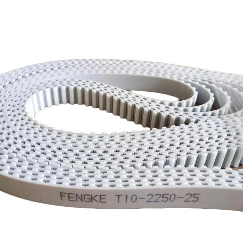 T10-2250-25 Steel Cord Polyurethane Timing Belt Endless White PU Timing Belt