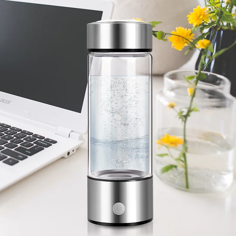 Personal Health Care Hydrogen-Rich Glass Alkaline Cup  Water Bottle Generator Electric/Battery-Powered USB Source 1200ppb
