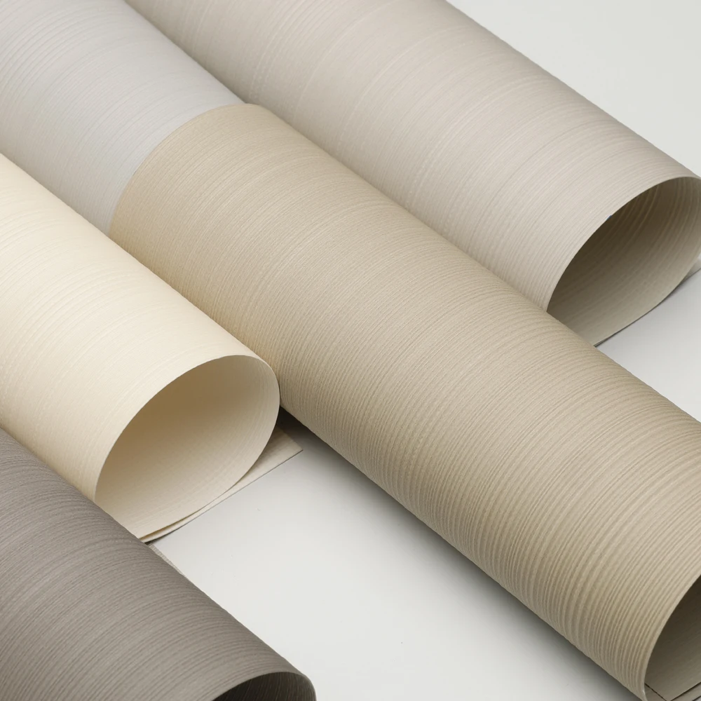 Hot New Product Eco-friendly PVC Vinyl Wallpaper Rolls Wholesale Various Colors Vertical Texture Matte Wall Paper Leisure