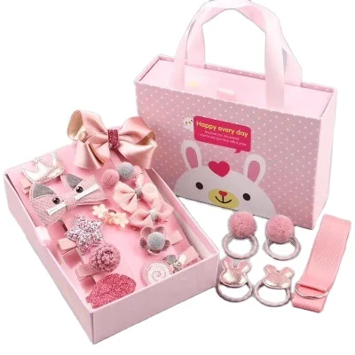 Новинка Детские аксессуары для волос Корейский головной убор для принцессы шпилька для волос с бантом набор из 18 шт. детская шпилька для волос подарочный набор