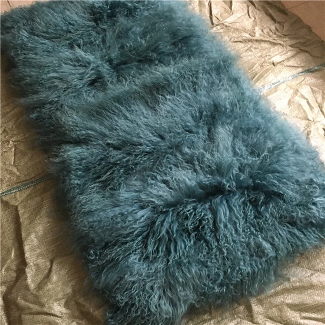 Long Curly Mongolian Lamb Fur Love Pillow Bed Furniture
