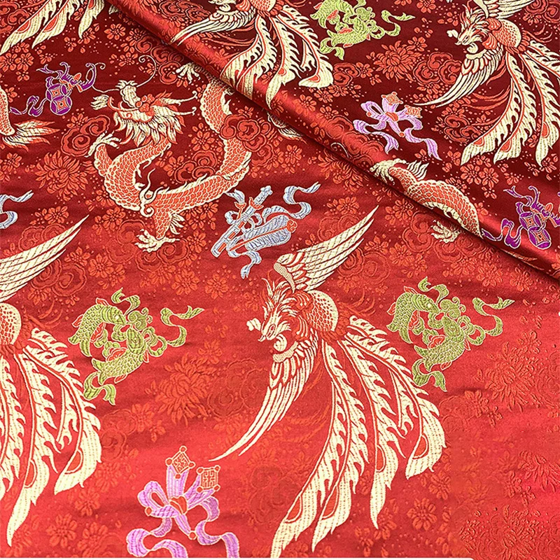 Wholesale Brocade Fabric Dragon Cheongsam Suit Silk Brocade Jacquard Fabric