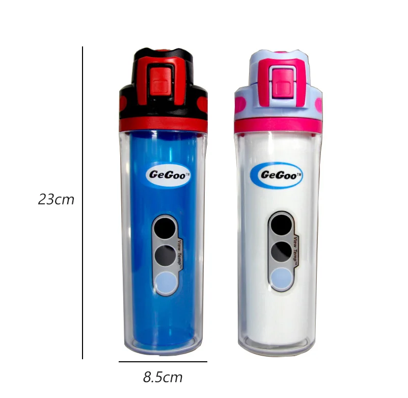 Custom Printed  plastic bottle New Design BPA FREE chilly bottle double wall water bottle lock with  temperature display