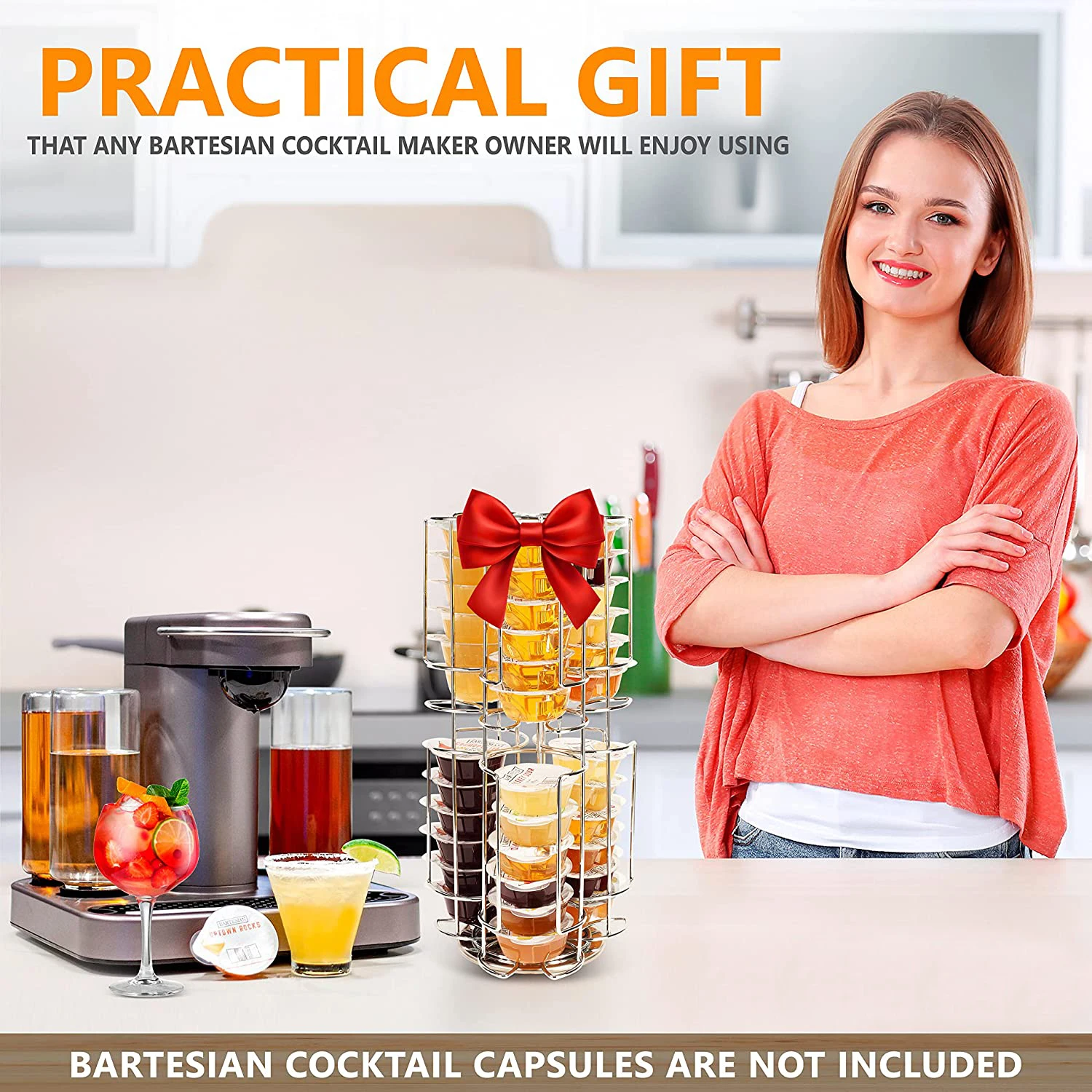 Storage Carousel for Bartesian Capsules by Ksestor  Holds up to 36 Bartesian Pods  360 Degree Rotation  Bartesian Pod Holder