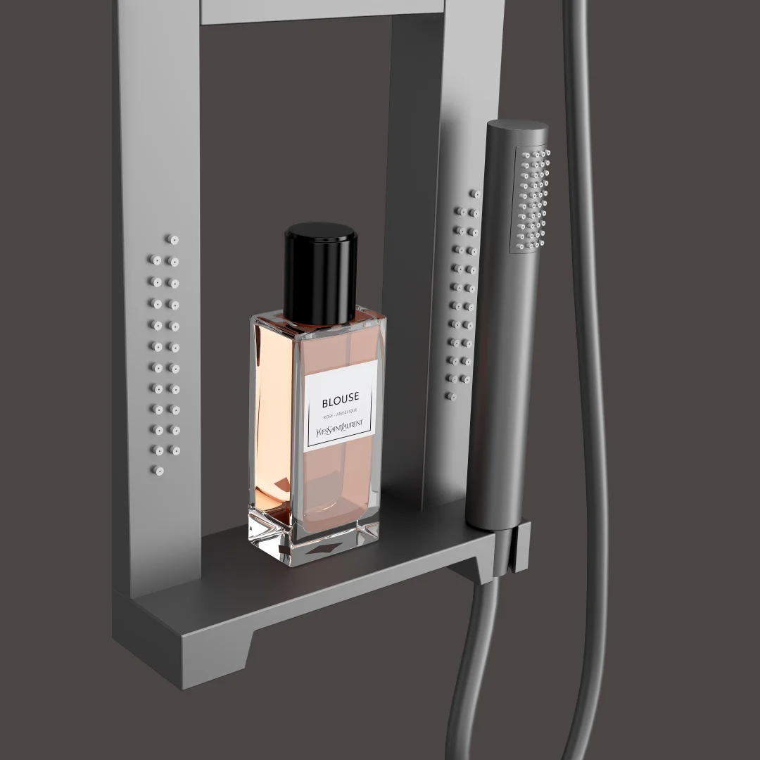 New Product Fashion High Quality Brass Wall Mounted Waterproof Rainfall Multifunction Led Light Overhead Shower Panels Bathroom