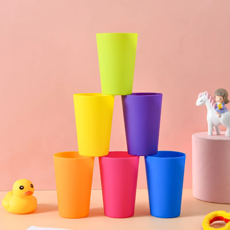 Colorful Mugs Plastic Cup Solid Color Children Catering Gargle Drink Coffee Mugs