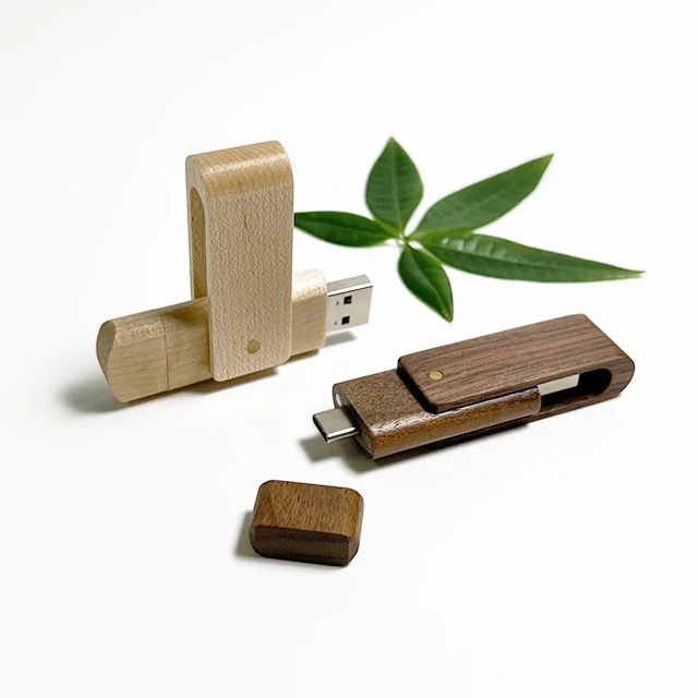OTG swivel wooden usb, wedding gift usb, maple walnut 2.0 3.0 16GB 32GB 64GB wood flash memory usb custom usb