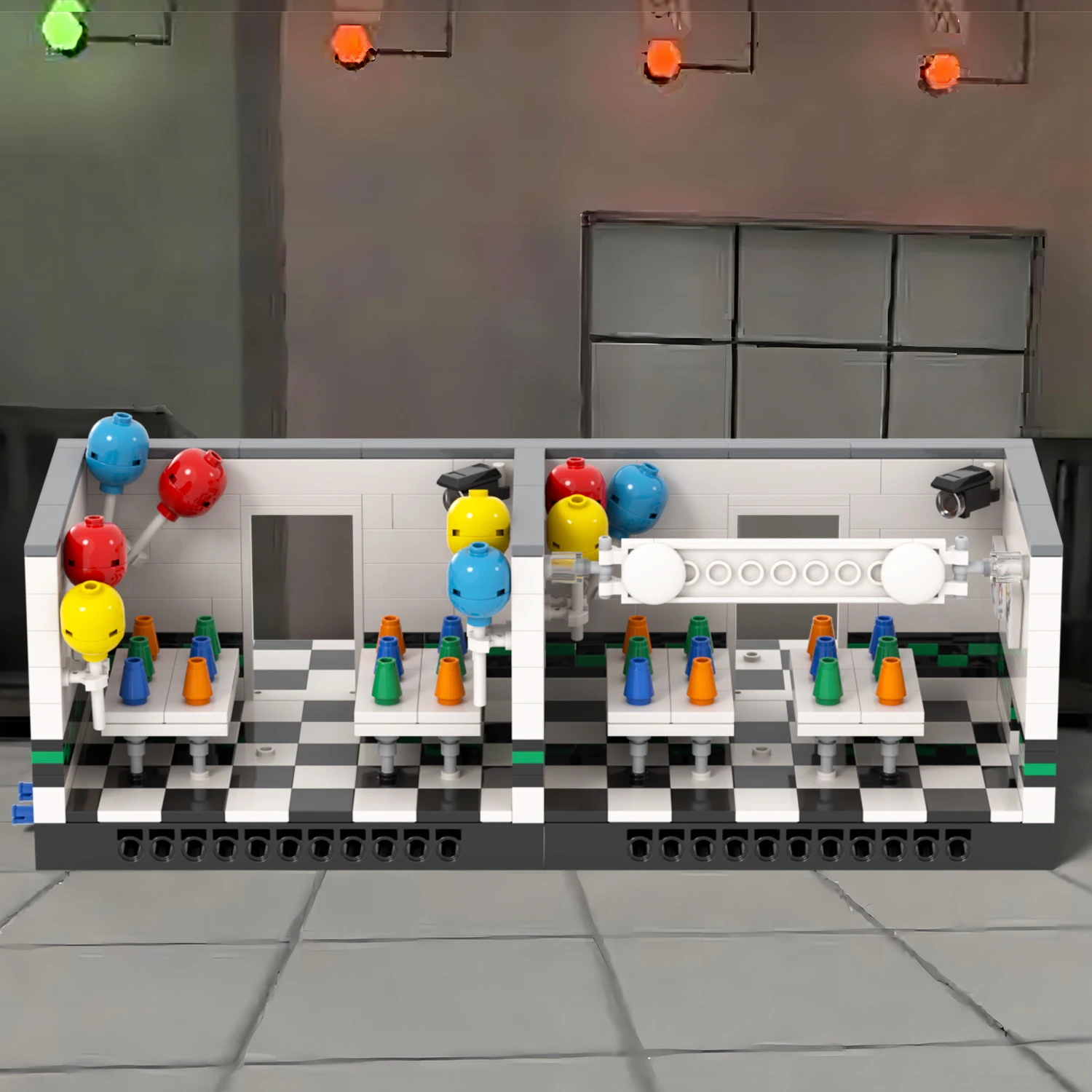 MOC1471-1475 креативная аниме FNAF 2 офисная комната для сцены складское помещение и туалет DIY Модель Сборка конструктор детские игрушки