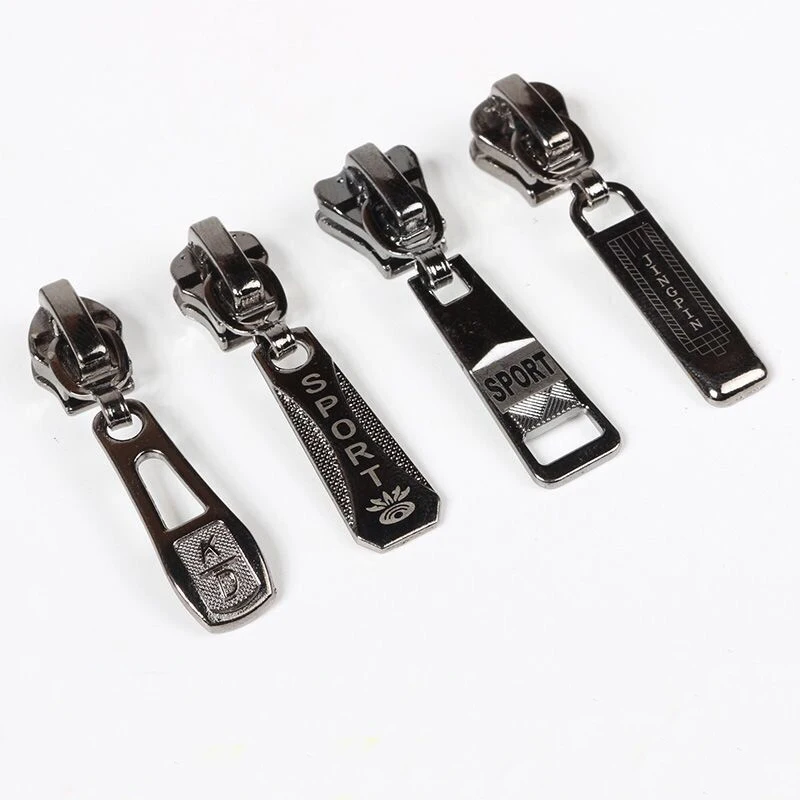 Multiple Styles Zipper Pull Tabs Wholesale Zipper Slider 3 5 8 Custom Logo Zip Puller Custom Logo Metal Slider Zipper Puller