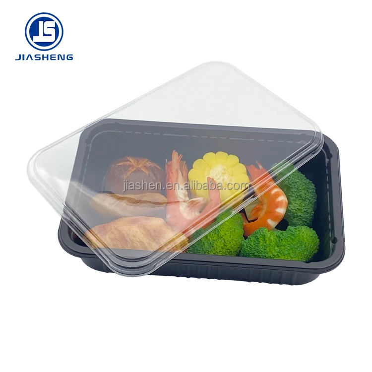 Blister Disposable Rectangular Microwave Plastic Lunch Boxes Takeaway Food Container With Lid