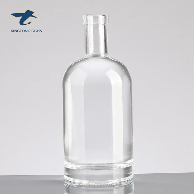 supplier cock shaped  lint rectangular  100ml 500ml 750ml vodka  whiskey xo brandy spirit liquor wine glass bottle with t cap