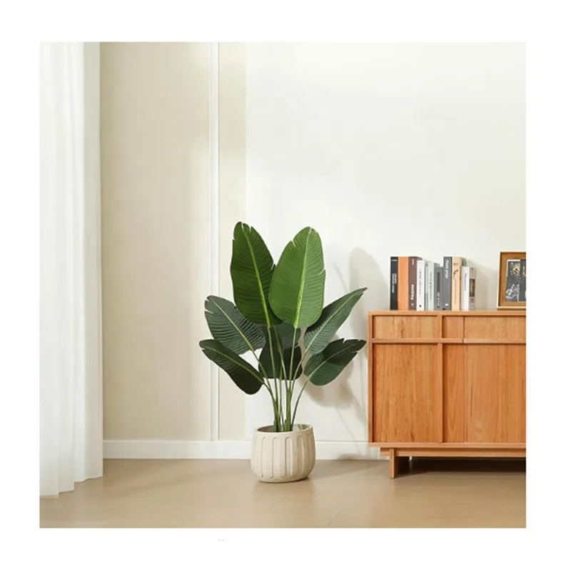 Haihong artificial plant decoration artificial strelitzia banana palm travelers bird of paradise palm for coffee shop home deco