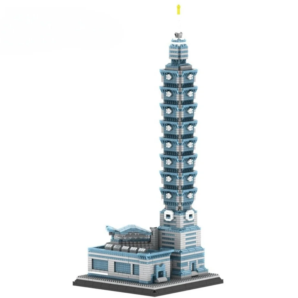 Hot Selling World Famous Landmark Taipei 101 Building Toy Blocks Classic Bricks Kids Puzzle Toy Gift