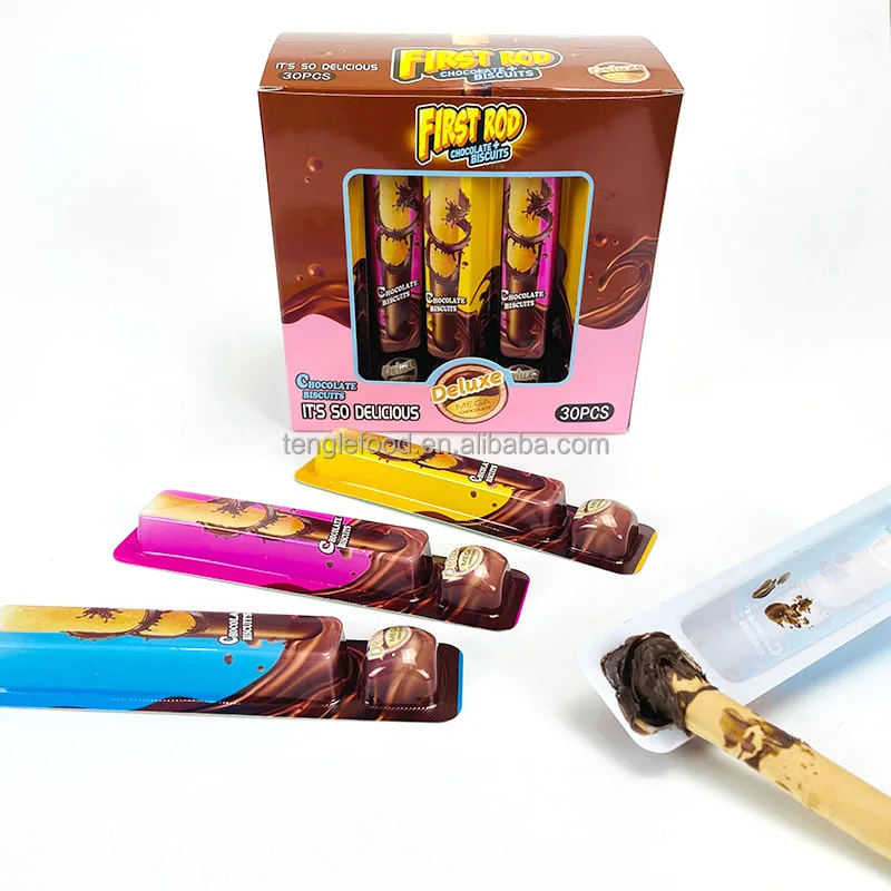 Wholesale chocolate biscuit stick bar with jam