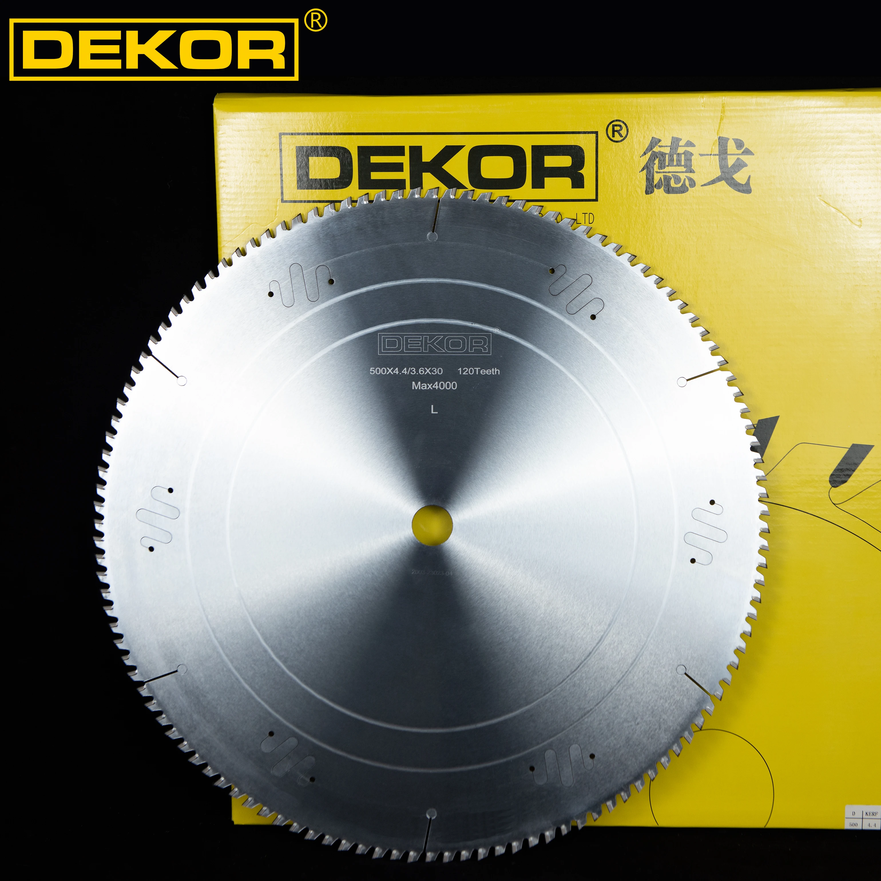Дисковая пила Dekor 600 мм PCD 120T (зуб с тройным чипом) для резки алюминиевых машин