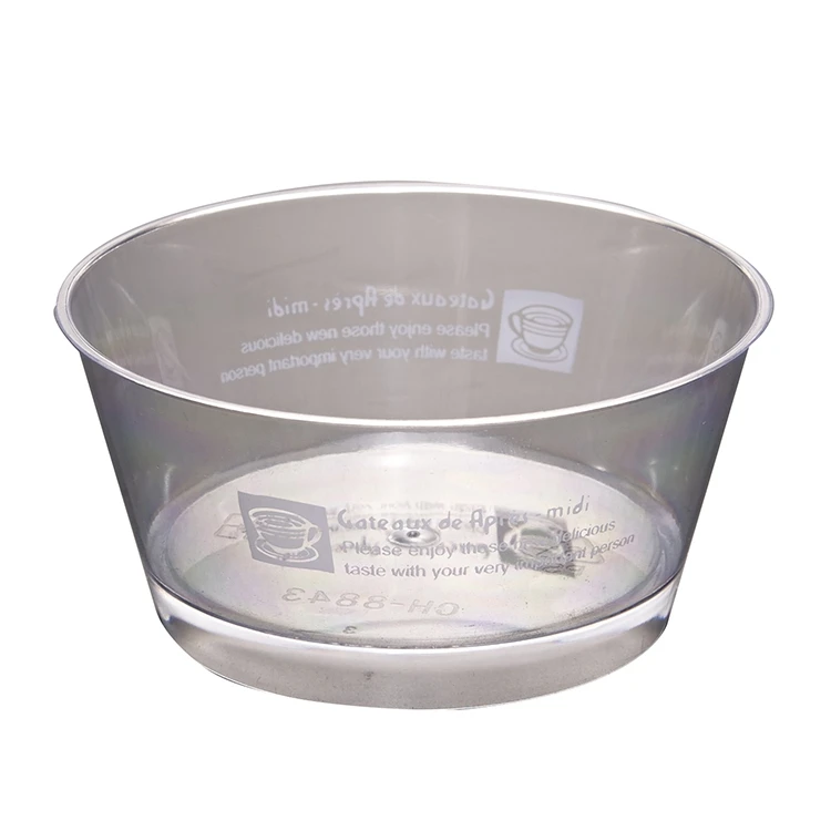 Hot Sale 130ml 4.39 oz custom logo pattern Round disposable Plastic Dessert Cups