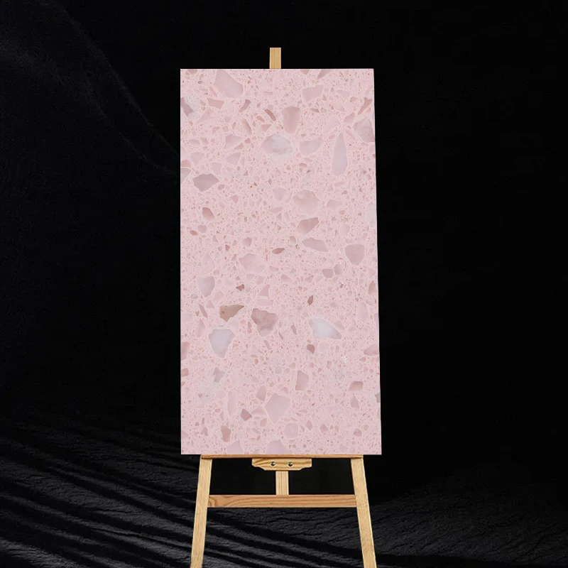 Factory Price Artificial Quartz Stone Wall Rock Solid Surface Floor Tile Kitchen Countertop Grain Pattern