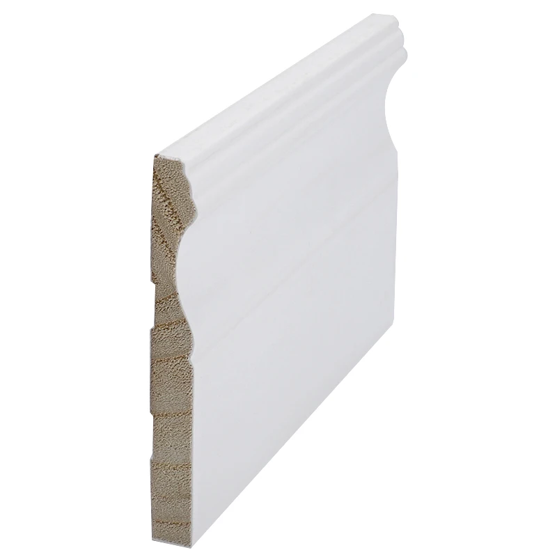 Popular White Primed Moulding Skirting Board Flooring Wood Baseboard