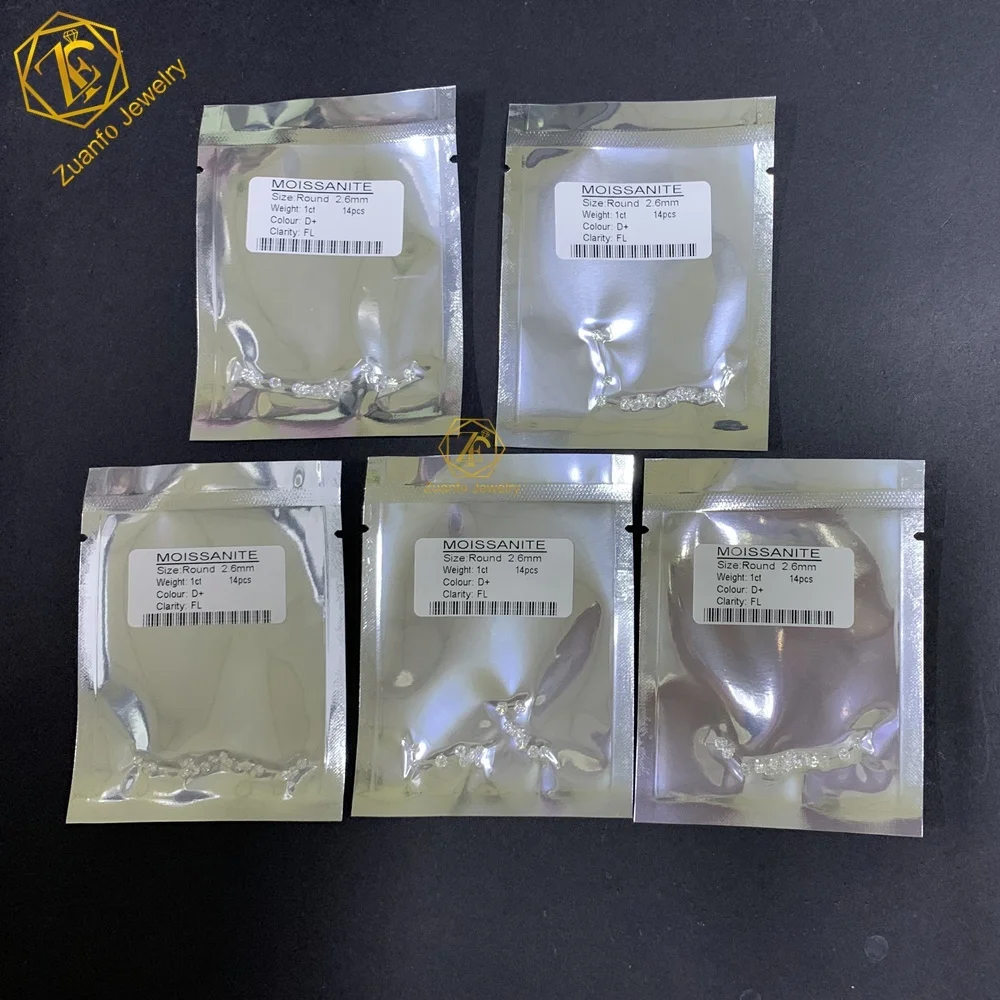 In Stock Wholesale D Color Vvs 0.8-3mm Loose Moissanite Stone Diamond Round Brilliant Cut Gemstone
