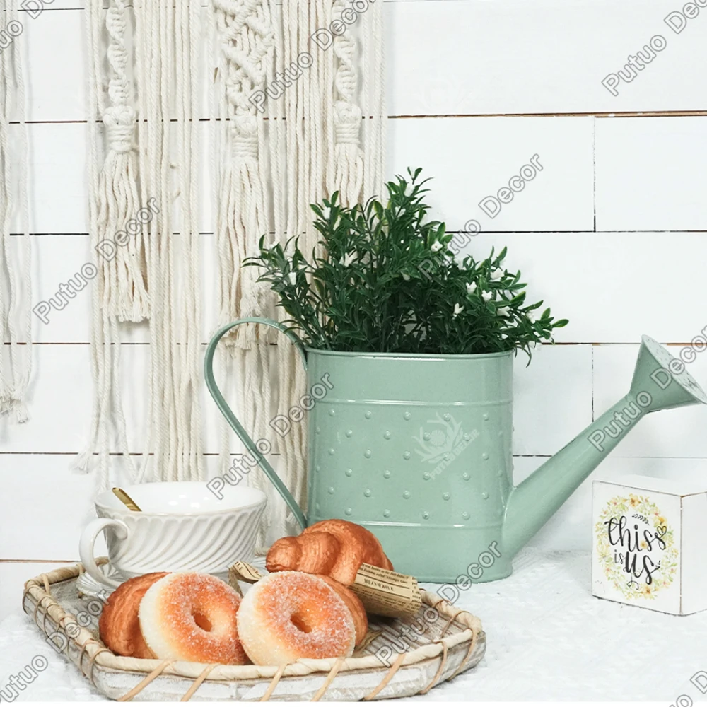 Customized Vase Small Rustic Vintage Farmhouse Garden Metal Tin Flower Pot Metal Planter Watering Can