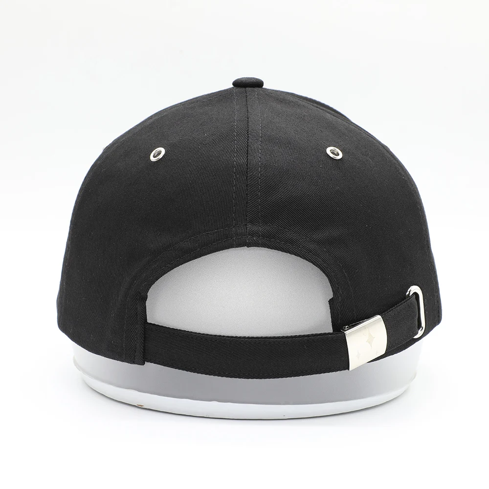 Meidiney BSCI Manufacture Custom 6 Panel Mens Plain Black Embroidery Logo Baseball caps