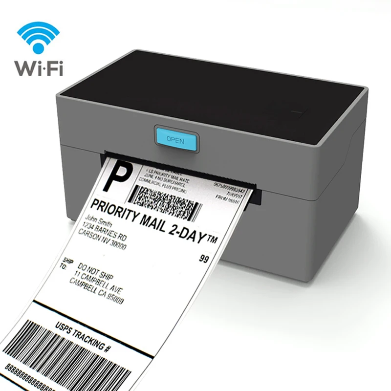4X6 White Color BlueT Wifi Roll To Roll Shipping Label Sticker Barcode Maker Thermal Printer Machine for Supermarket