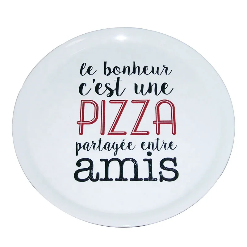 Stoneware White 12inch 30cm Ceramic Pizza Plate Dinnerware Dish With Customized Logo