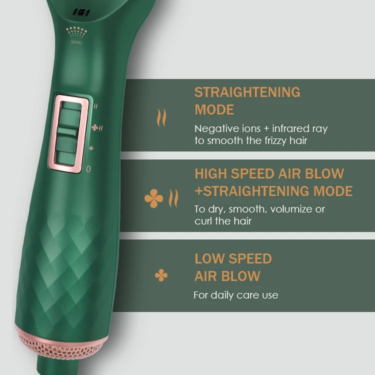 Wholesale Custom Logo Multi Blow Hair Dryer Brush Infrared Ionic Straightening Comb Hot air brush