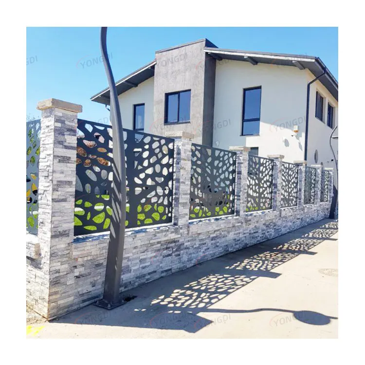 Sustainable cloture metallique laser cut aluminum alloy sheet garden screen metal panel for fencing