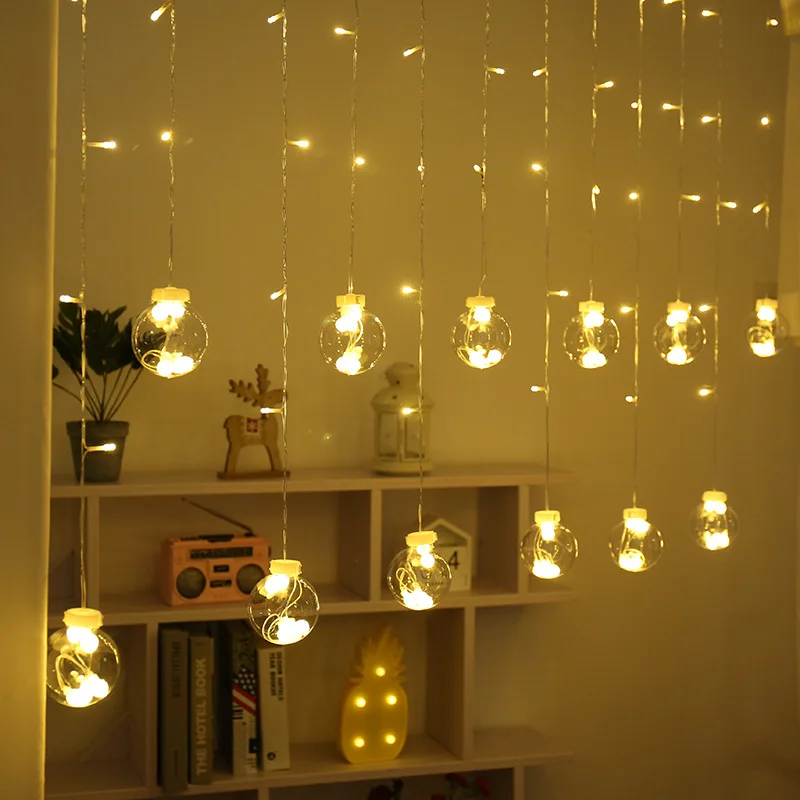 Led Wishing Ball Light String 220V Plug-in Curtain Light Background Decoration Wedding Decorations Party Decorations