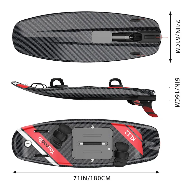 Unisex 55KM/H Carbon Fibre Electric Surfboard Motorized Jet Body Board Waterproof Propeller Hydrofoil  Ocean Water Sports