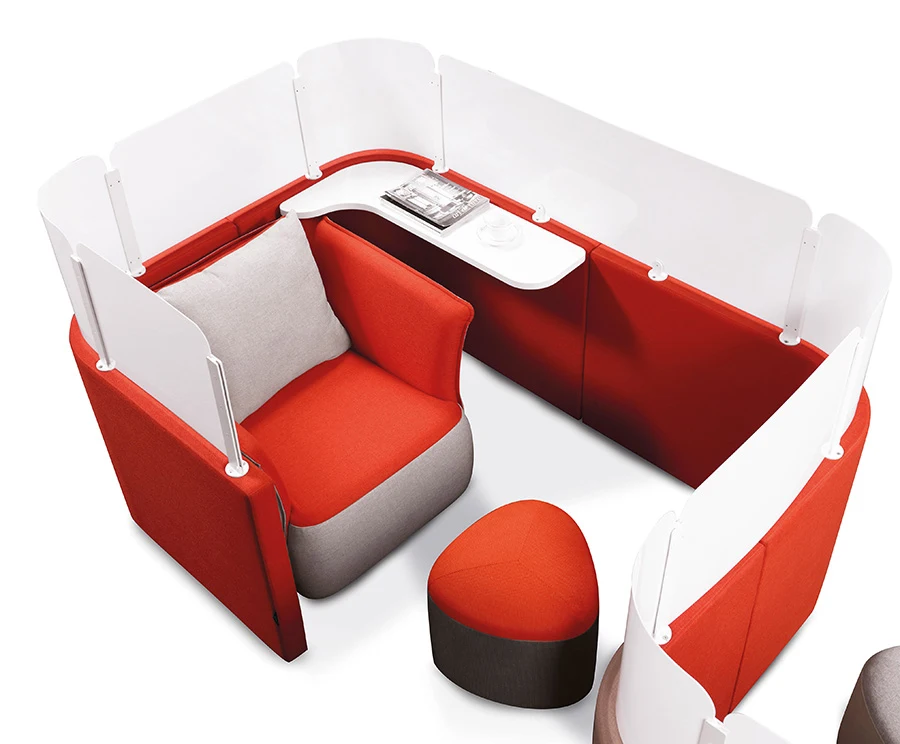 Alcove Seating Sofa Fabric Private Space Conference Meeting Office Sofa Set