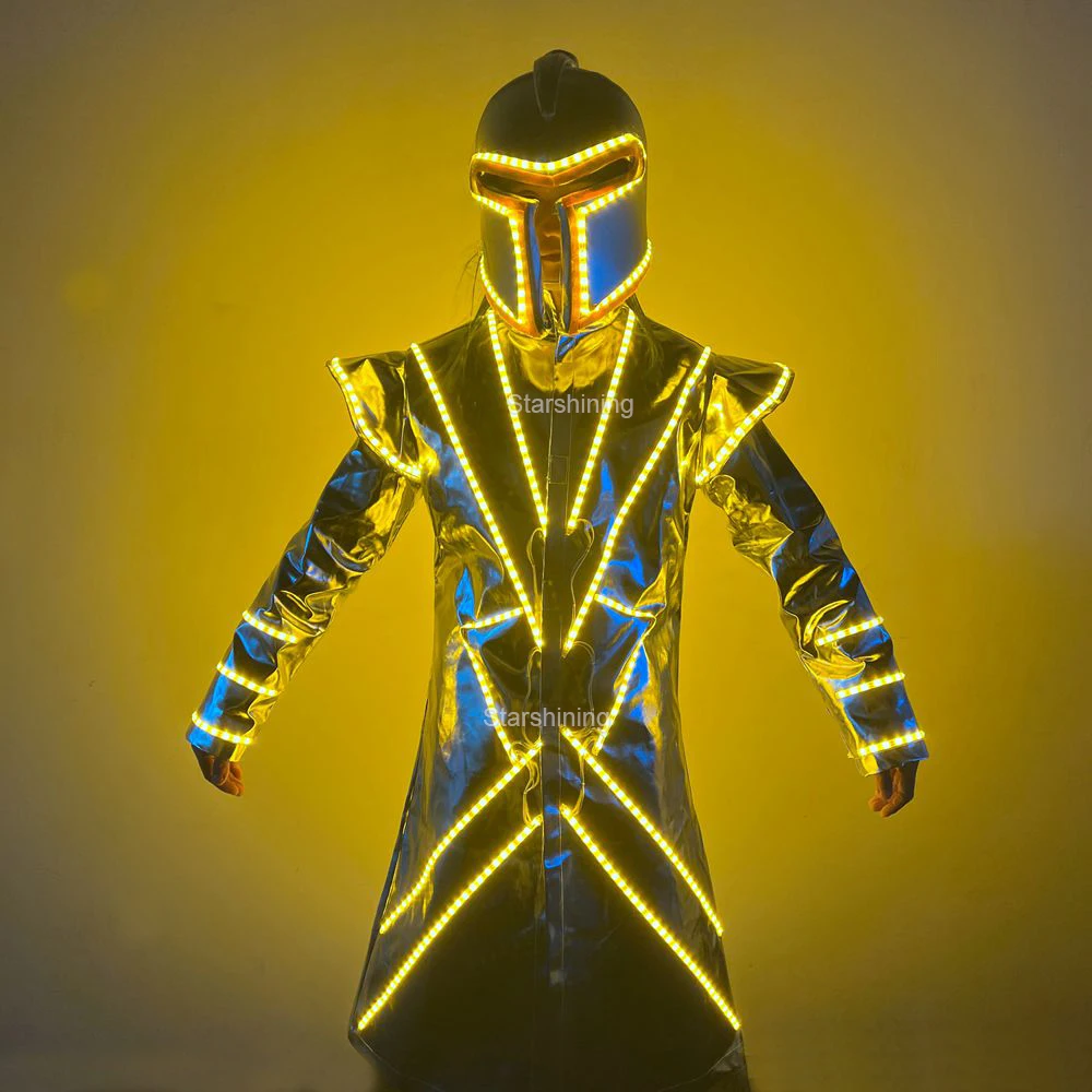 OEM Costume LED robot Roman soldiers Adults Dancer Clothing for Nightclub Party Man dance Cosplay Suit