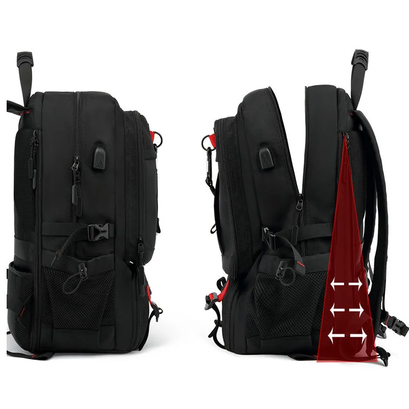 Stock waterproof laptop backpacks black USB charger back pack school bag