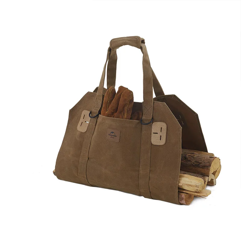 Водонепроницаемый складной масловощеный холщовый камин Naturehike для отдыха на природе, кемпинга, тоут для дрова, сумка для переноски