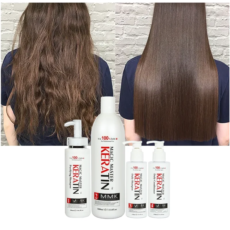 MMK Professional Salon Hair Care Set Hair Straightening Purple Cream Formaldehyde Free Blowout Brazilian Keratin Hair Treatment