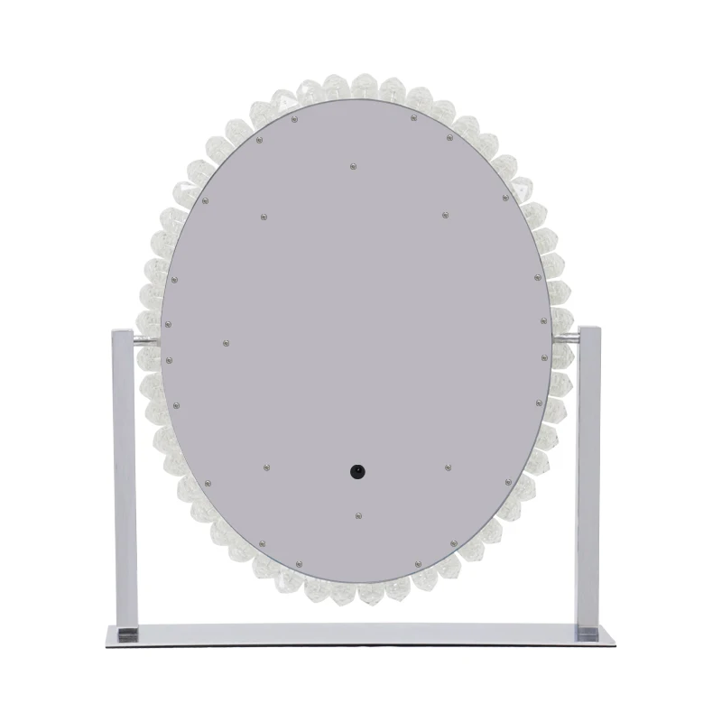 Luxury Crystal Led Table 360 Degree Rotation Large Size Beauty Distribute Touch Sensor Switch 3 Color Lights Makeup Mirror