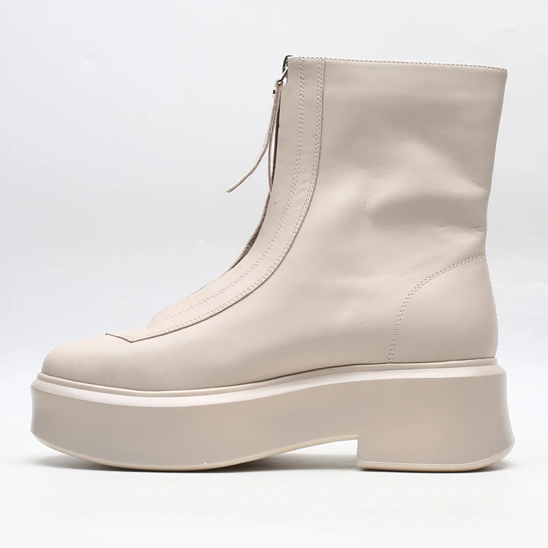 Hot sale white boots women zip boots girls fashion boots