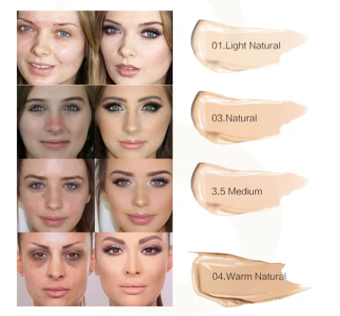 Custom Liquid Matte Concealer Vegan Concealer Makeup Private Label 4 Shades of Facial Concealer