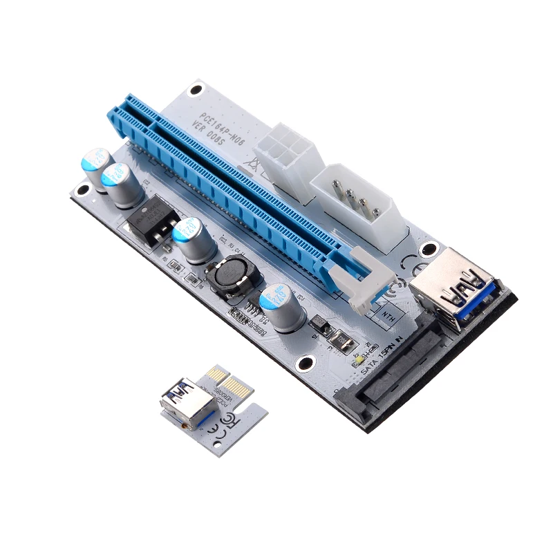 
Pcie 008S Pci-E Express 6Pin 1 X To 16 X Extender Pci E X16 Ver008S Mini Pci-E Usb 3.0 Pci-E X16 Riser Card Ver008 