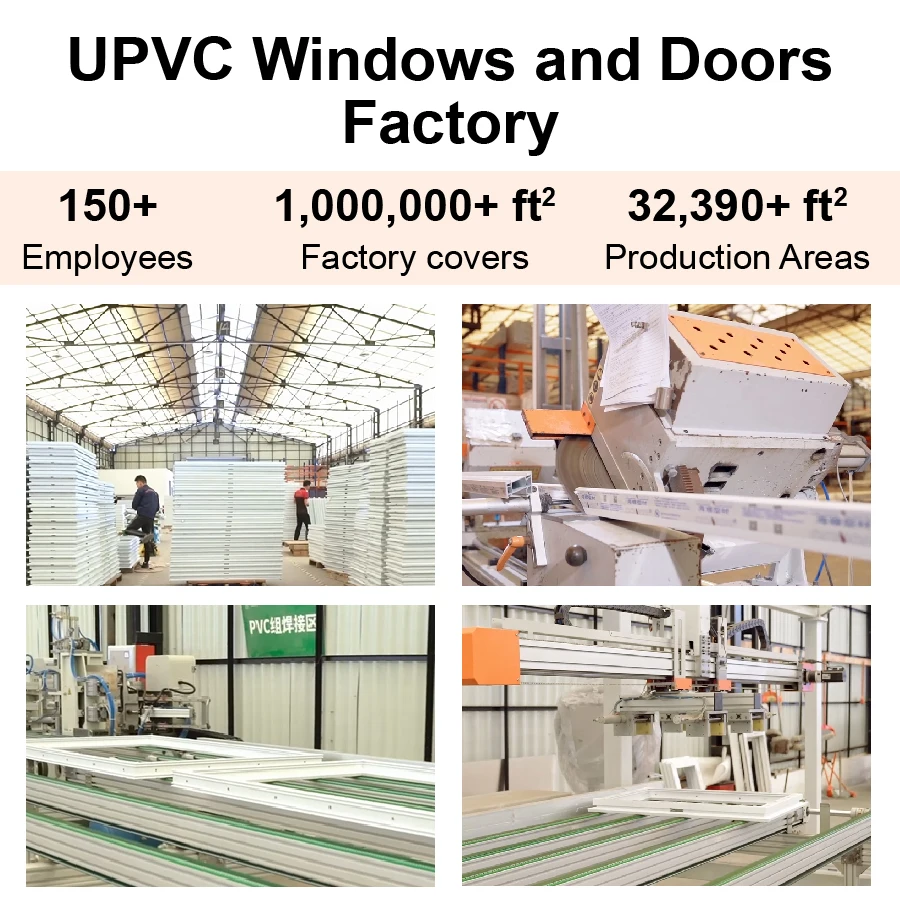 Fast Shipping Plastic UPVC Windows Soundproof Double Glazed Windows Custom PVC Single Hung Windows