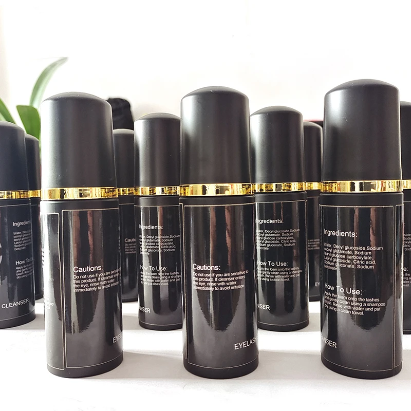 New custom eyelash extension shampoo lash foam shampoo oil free vegan nude shampoo bottle wash cleanser 60ml